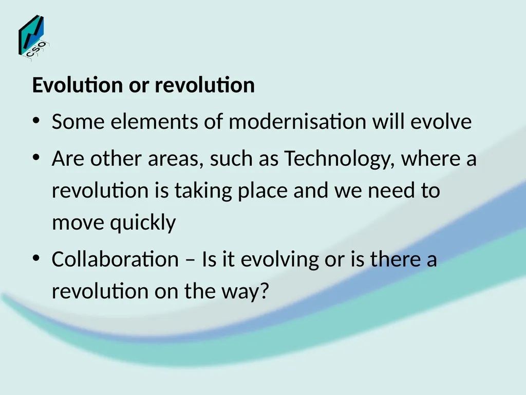 Modernisation Evolution or Revolution World - slide 15 of 17