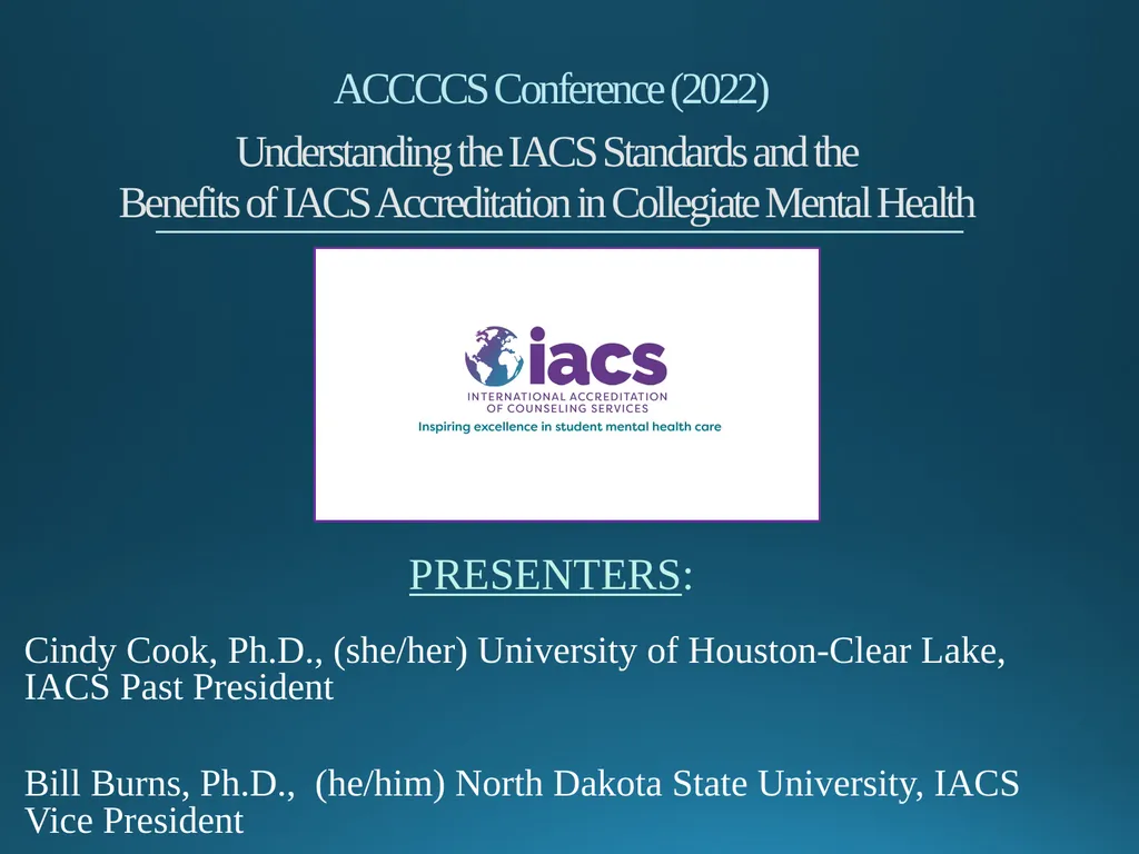 PRESENTERS: Cindy Cook, Ph.D., (she/her)