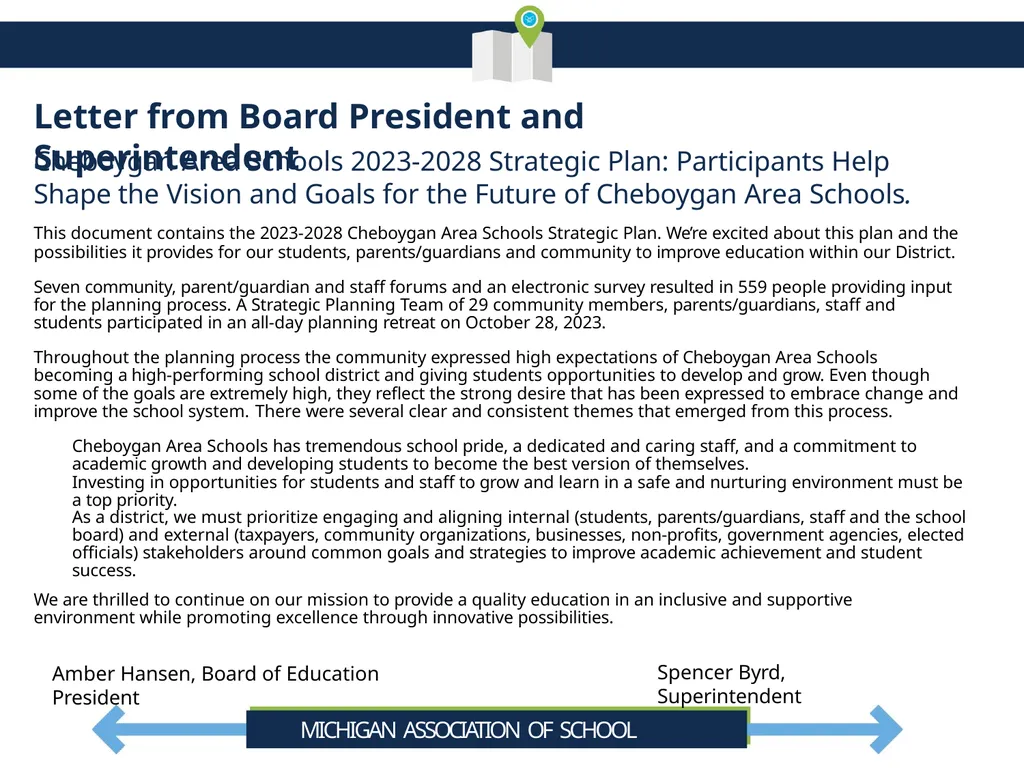 Cheboygan Area Schools Strategic Plan Summary - slide 2 of 37