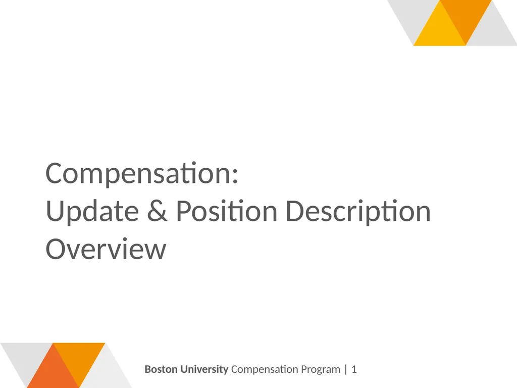 Compensation: Update & Position Description - slide 1 of 55
