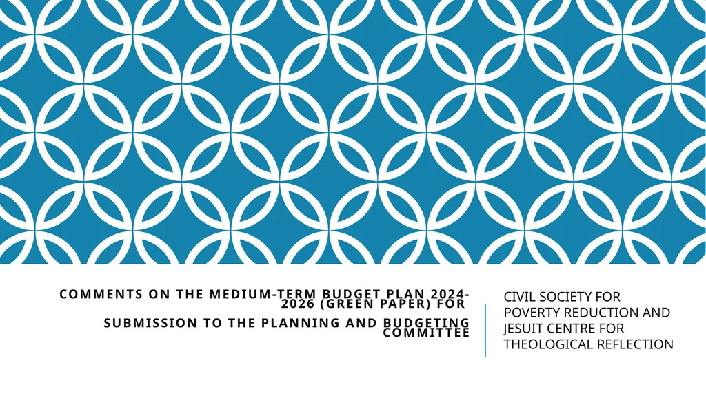 COMMENTS ON THE MEDIUM-TERM BUDGET PLAN 2024-2026 - slide 1 of 25