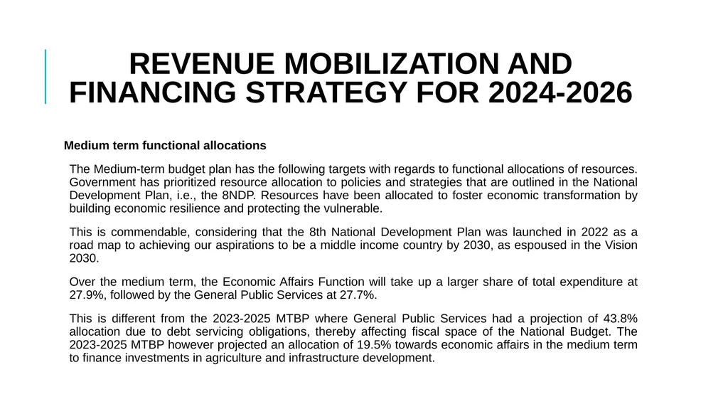 COMMENTS ON THE MEDIUM-TERM BUDGET PLAN 2024-2026 - slide 23 of 25