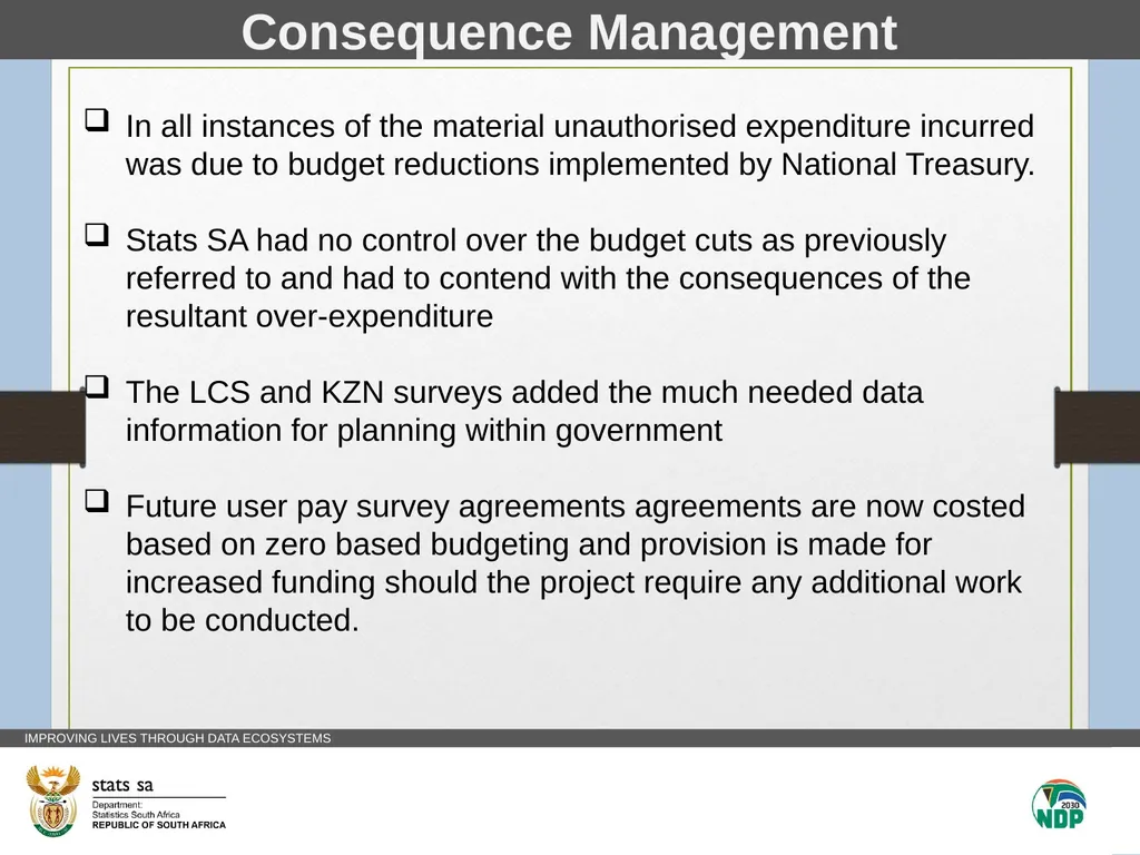 Statistics SA Vote 14 Unauthorised Expenditure - slide 11 of 17