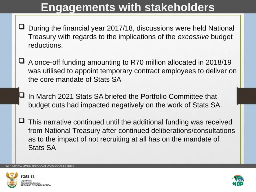 Statistics SA Vote 14 Unauthorised Expenditure - slide 10 of 17