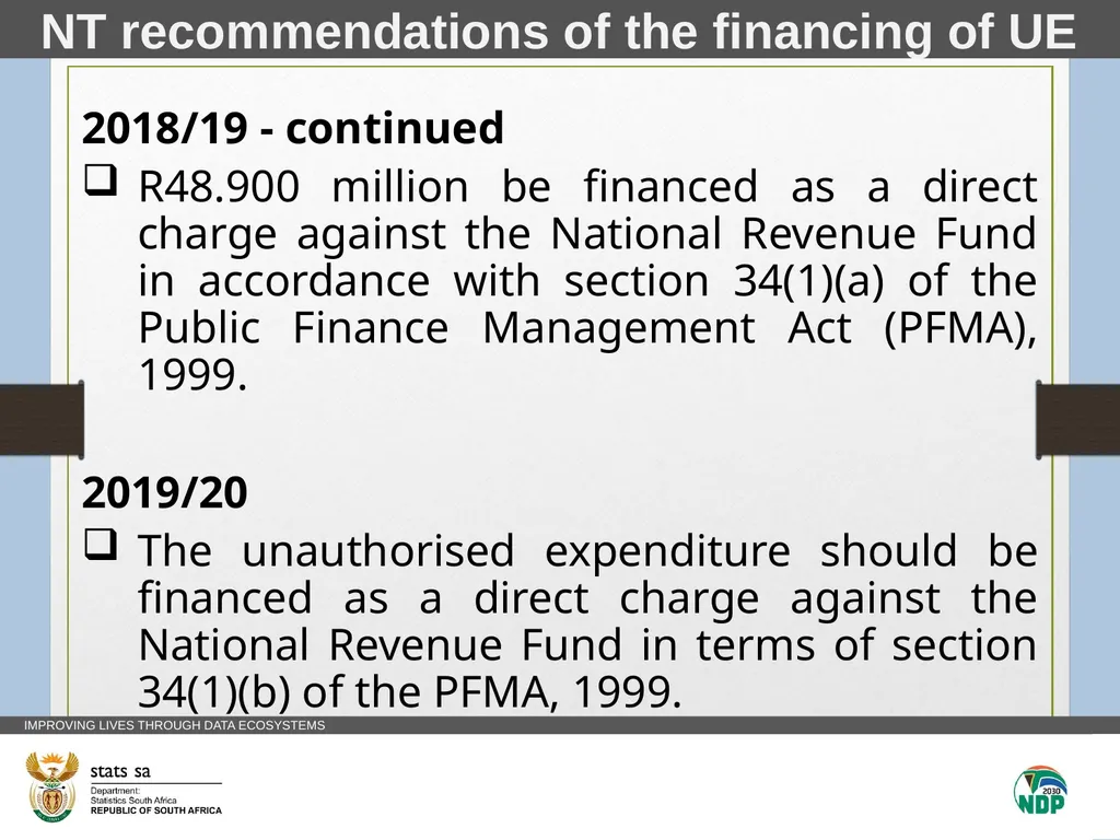 Statistics SA Vote 14 Unauthorised Expenditure - slide 13 of 17