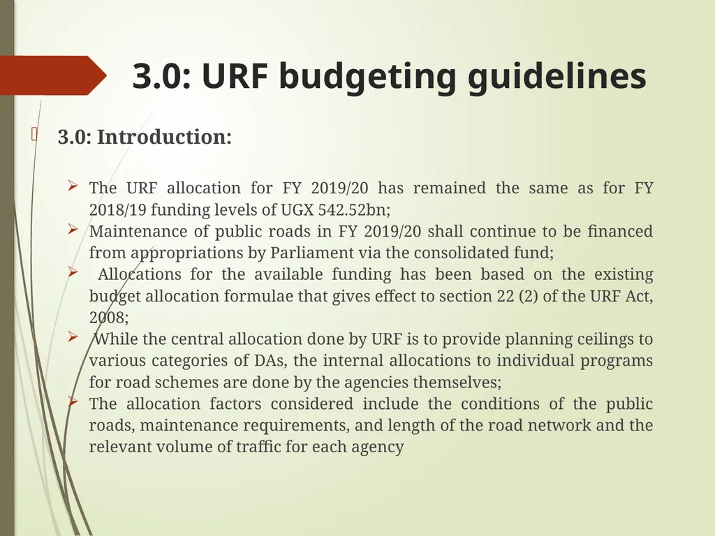 WORKS AND TRANSPORT SECTOR GUIDELINES FOR - slide 8 of 26