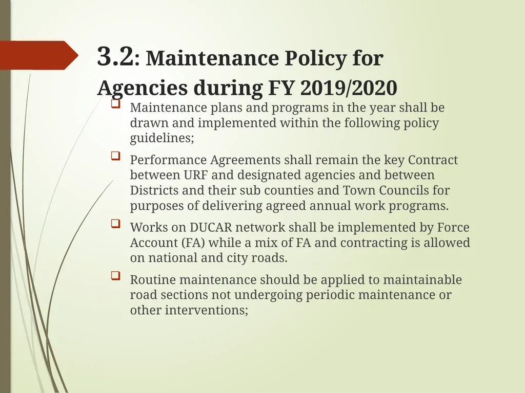WORKS AND TRANSPORT SECTOR GUIDELINES FOR - slide 10 of 26
