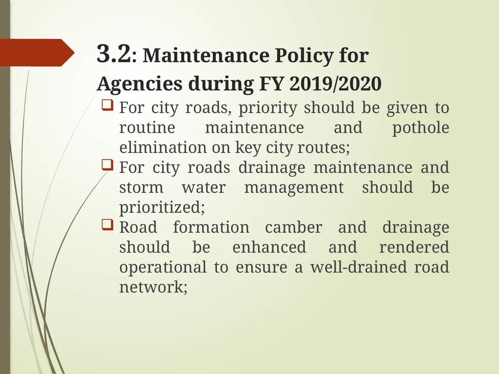 WORKS AND TRANSPORT SECTOR GUIDELINES FOR - slide 12 of 26