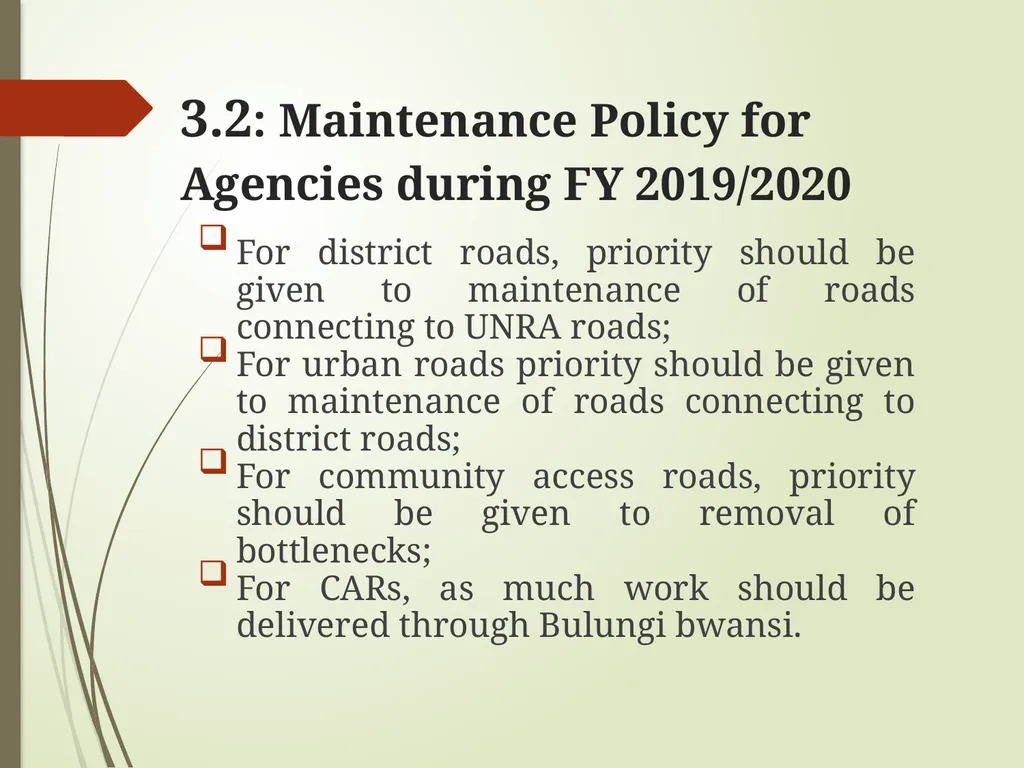 WORKS AND TRANSPORT SECTOR GUIDELINES FOR - slide 13 of 26