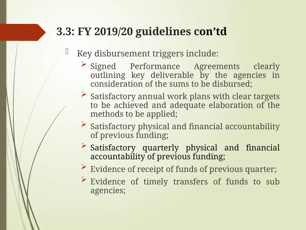 WORKS AND TRANSPORT SECTOR GUIDELINES FOR - slide 19 of 26