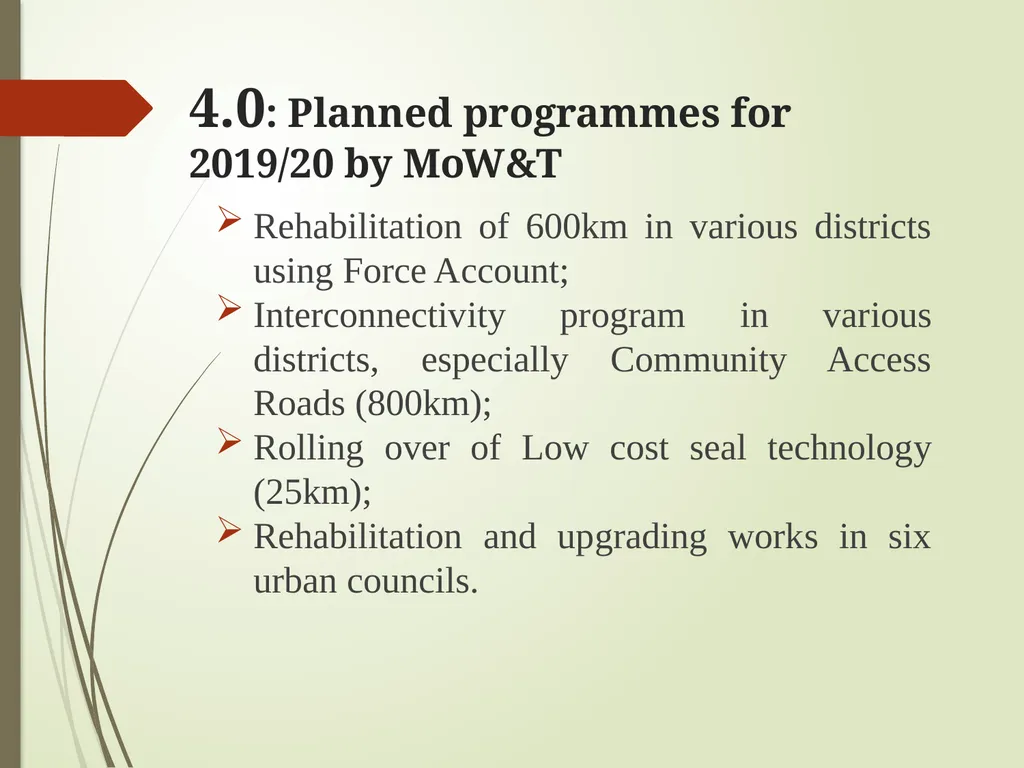 WORKS AND TRANSPORT SECTOR GUIDELINES FOR - slide 22 of 26