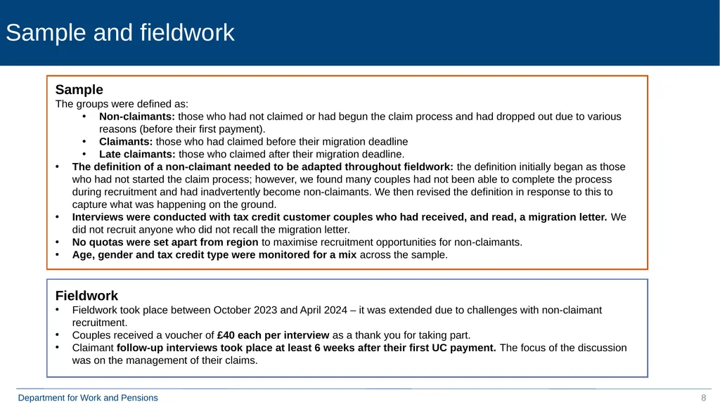 Qualitative Research with Move to Universal Credit - slide 8 of 48