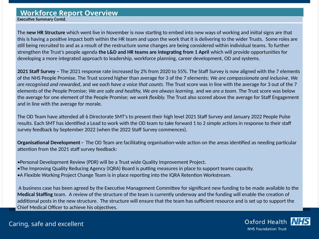 Council of Governors Workforce Performance Report - slide 3 of 11