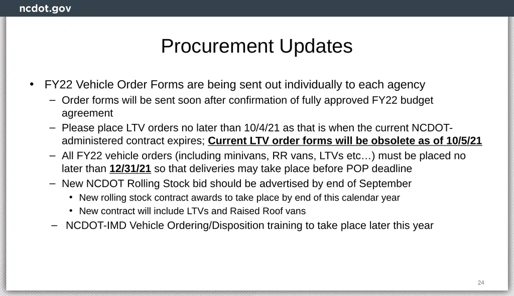 Integrated Mobility Division Transit Systems Call - slide 24 of 31