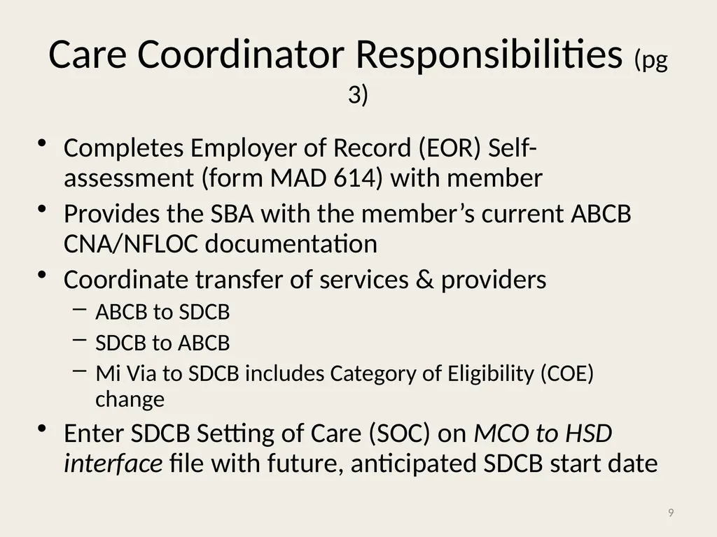 Self-Directed Community Benefits HSD/MAD/SDCB - slide 9 of 86