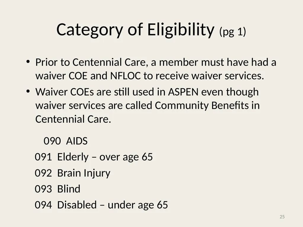 Self-Directed Community Benefits HSD/MAD/SDCB - slide 25 of 86
