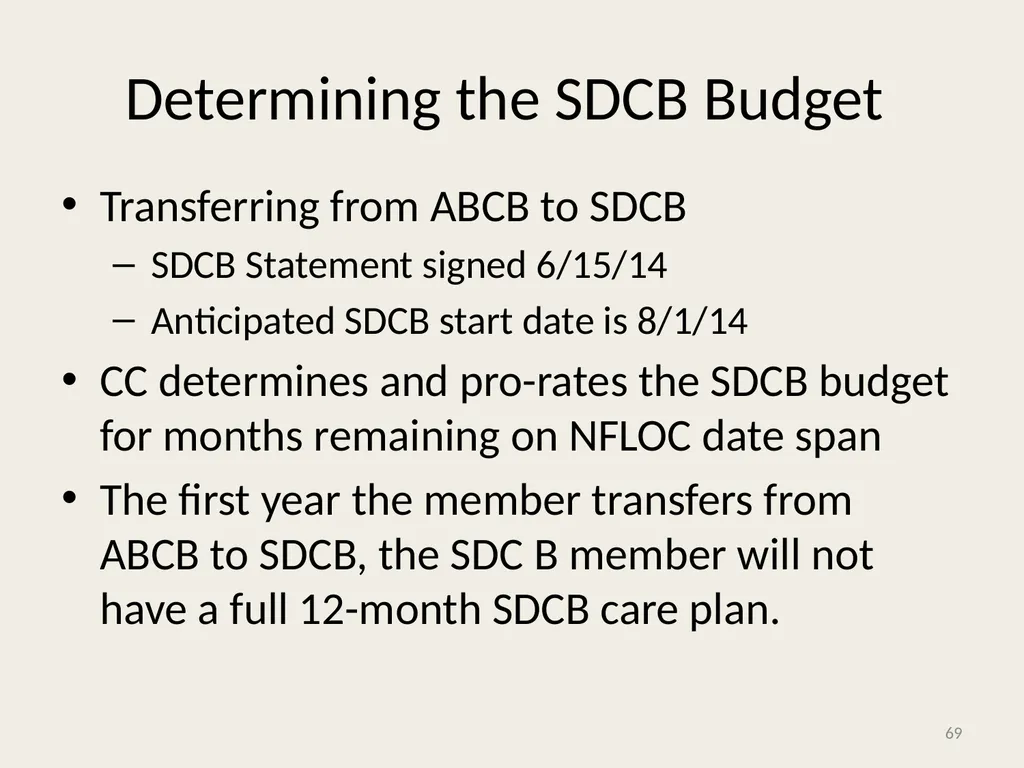 Self-Directed Community Benefits HSD/MAD/SDCB - slide 69 of 86