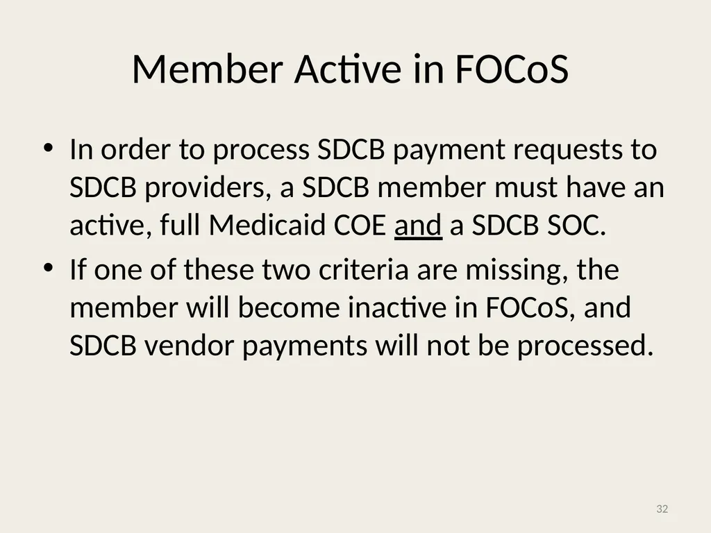 Self-Directed Community Benefits HSD/MAD/SDCB - slide 32 of 86