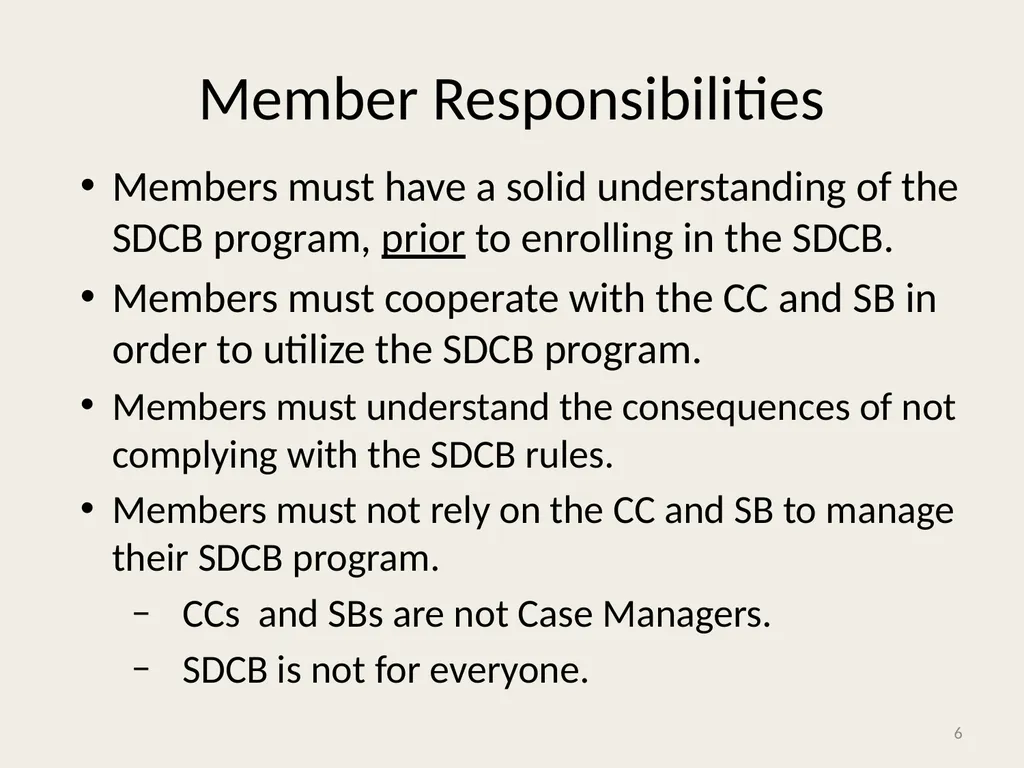 Self-Directed Community Benefits HSD/MAD/SDCB - slide 6 of 86