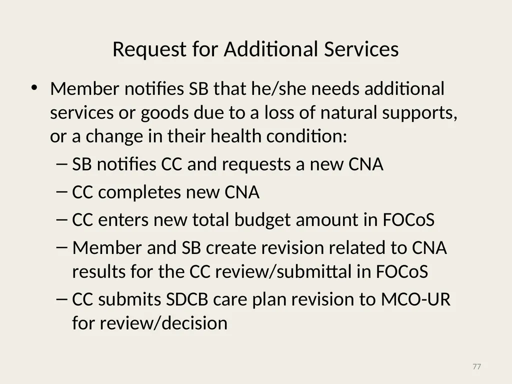 Self-Directed Community Benefits HSD/MAD/SDCB - slide 77 of 86