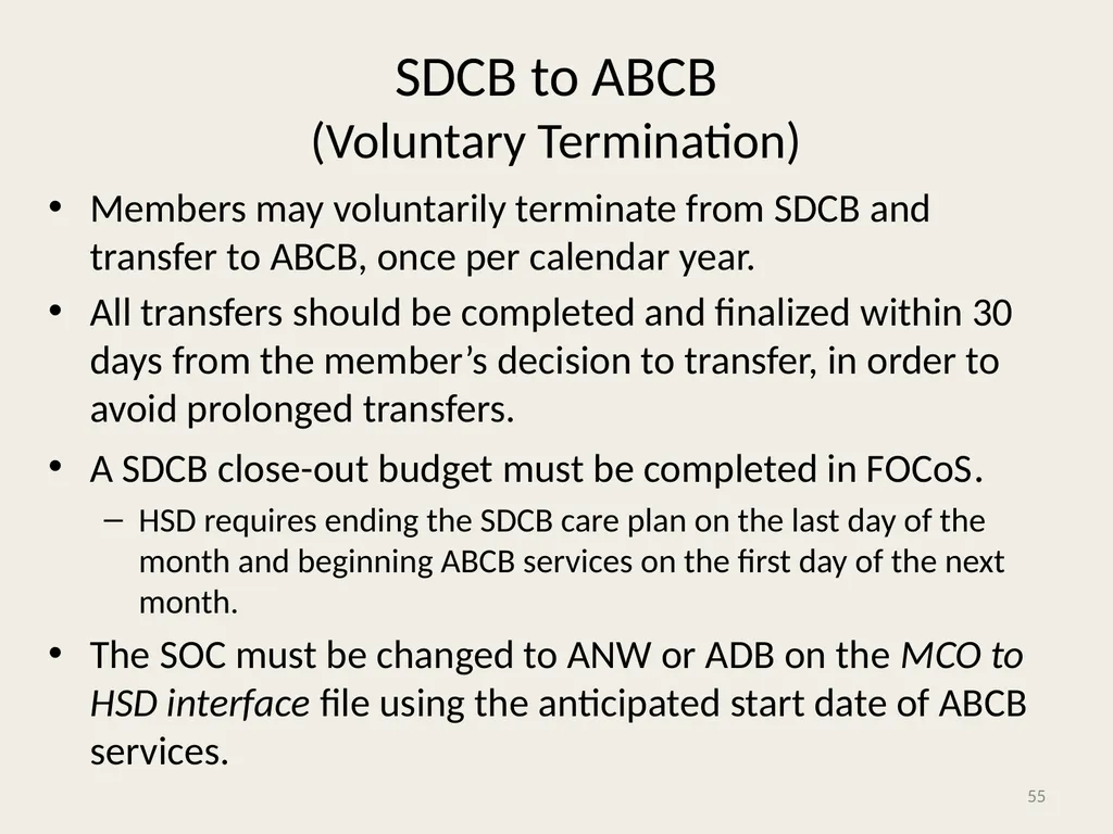 Self-Directed Community Benefits HSD/MAD/SDCB - slide 55 of 86