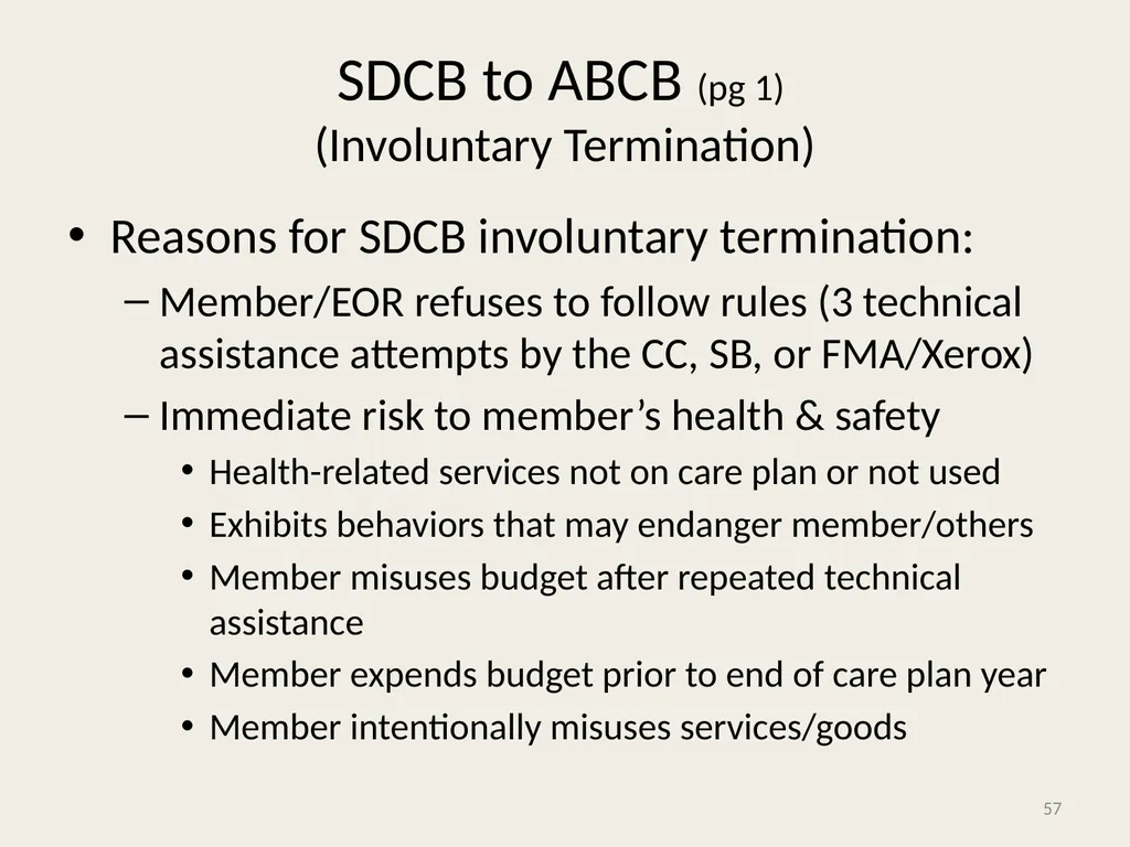 Self-Directed Community Benefits HSD/MAD/SDCB - slide 57 of 86