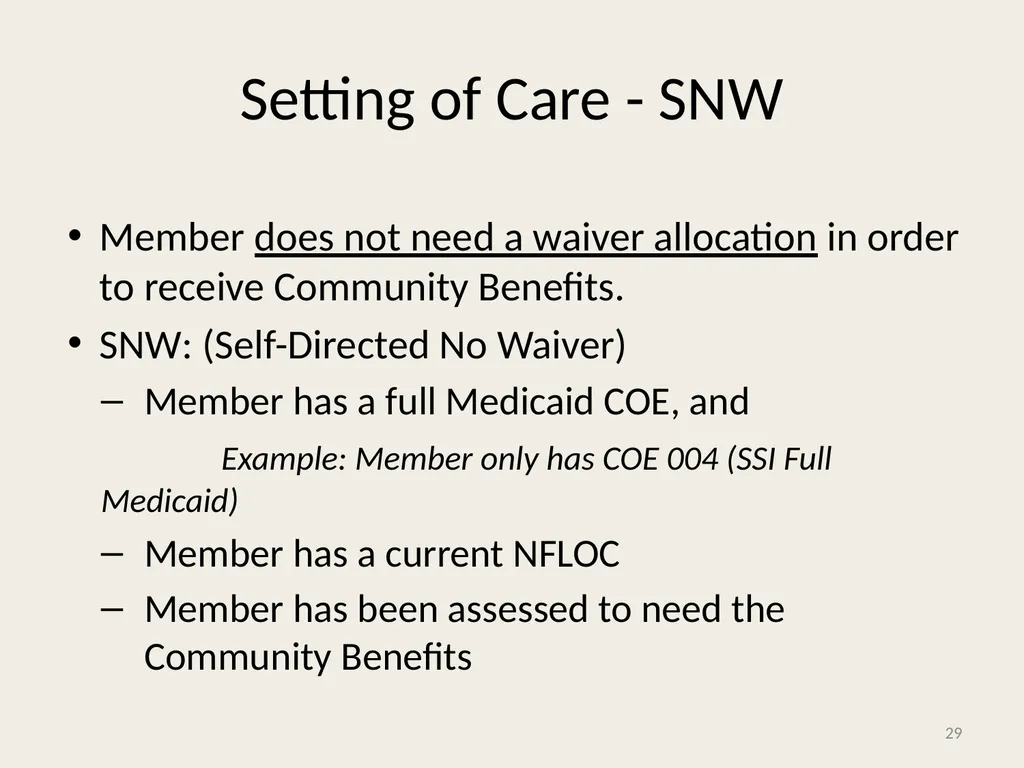 Self-Directed Community Benefits HSD/MAD/SDCB - slide 29 of 86
