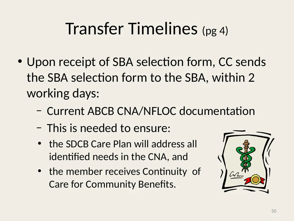 Self-Directed Community Benefits HSD/MAD/SDCB - slide 50 of 86