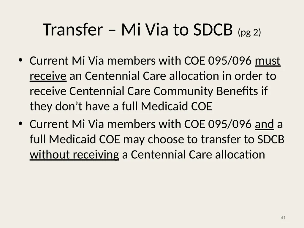 Self-Directed Community Benefits HSD/MAD/SDCB - slide 41 of 86