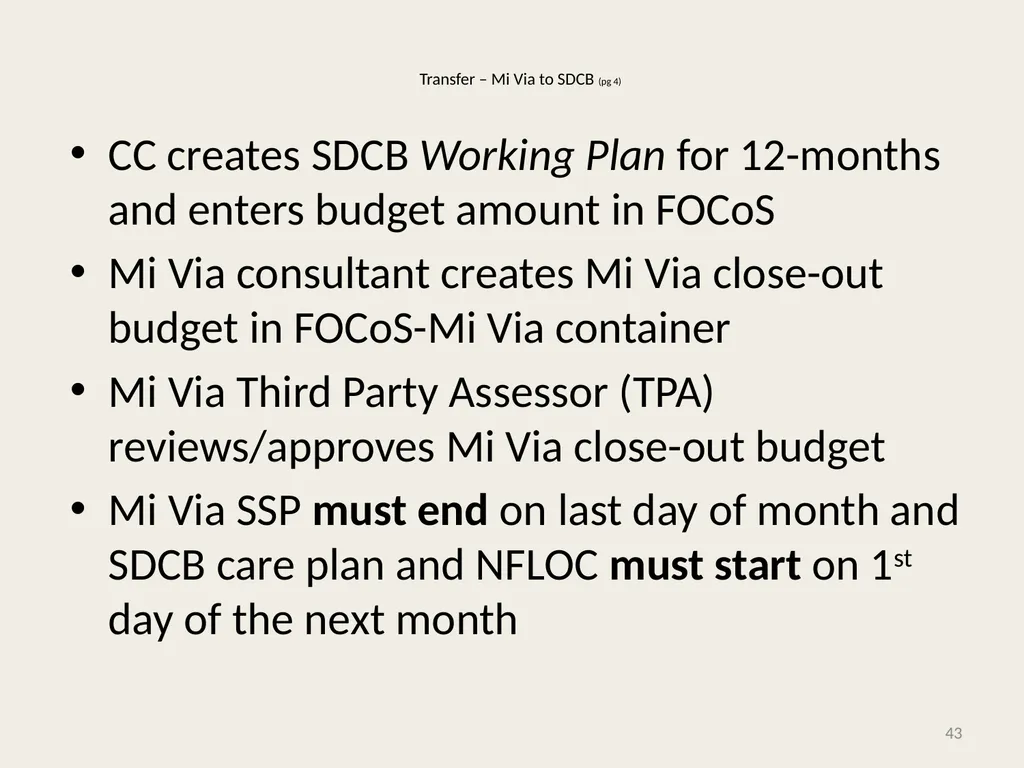 Self-Directed Community Benefits HSD/MAD/SDCB - slide 43 of 86