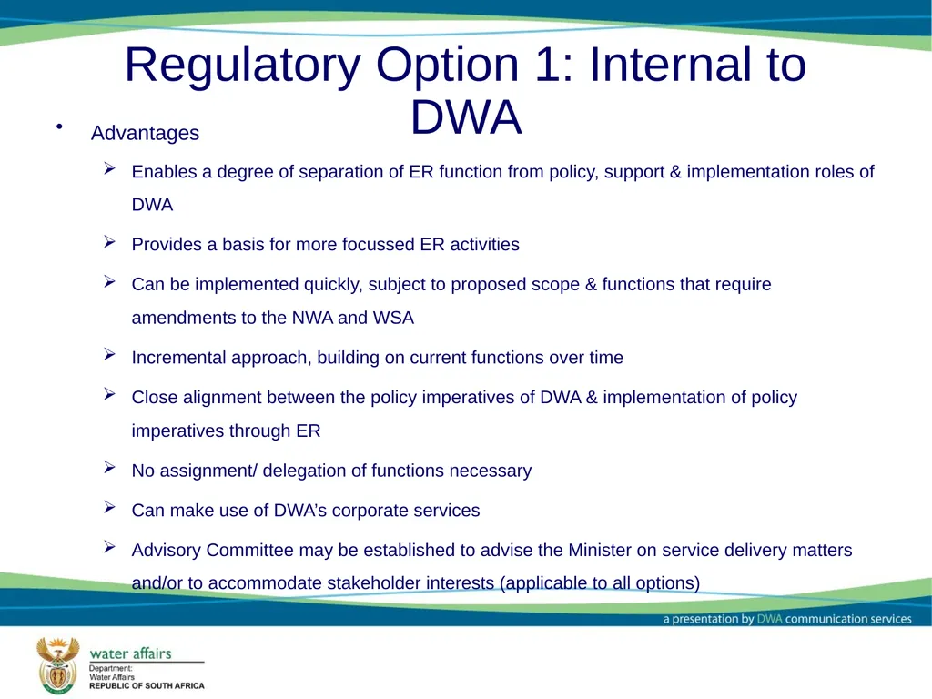 Economic Regulator: Options and Models Report - slide 19 of 30