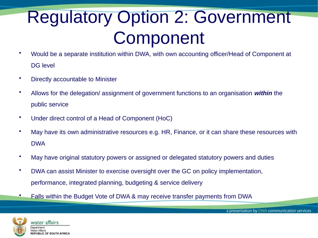 Economic Regulator: Options and Models Report - slide 21 of 30