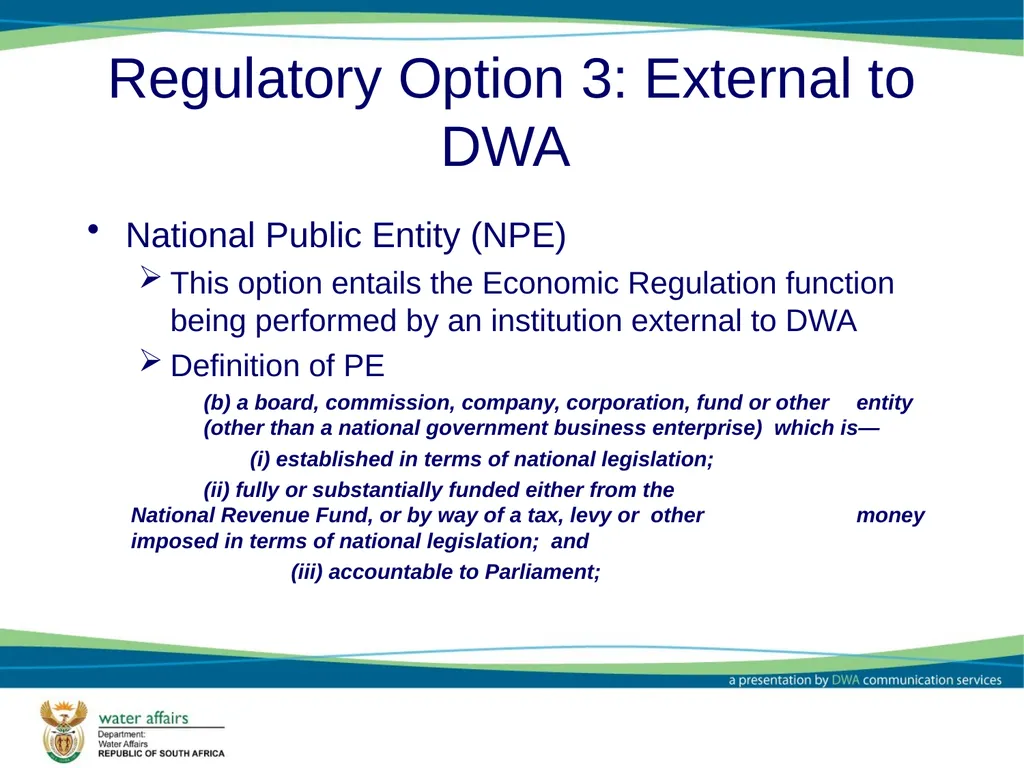 Economic Regulator: Options and Models Report - slide 25 of 30