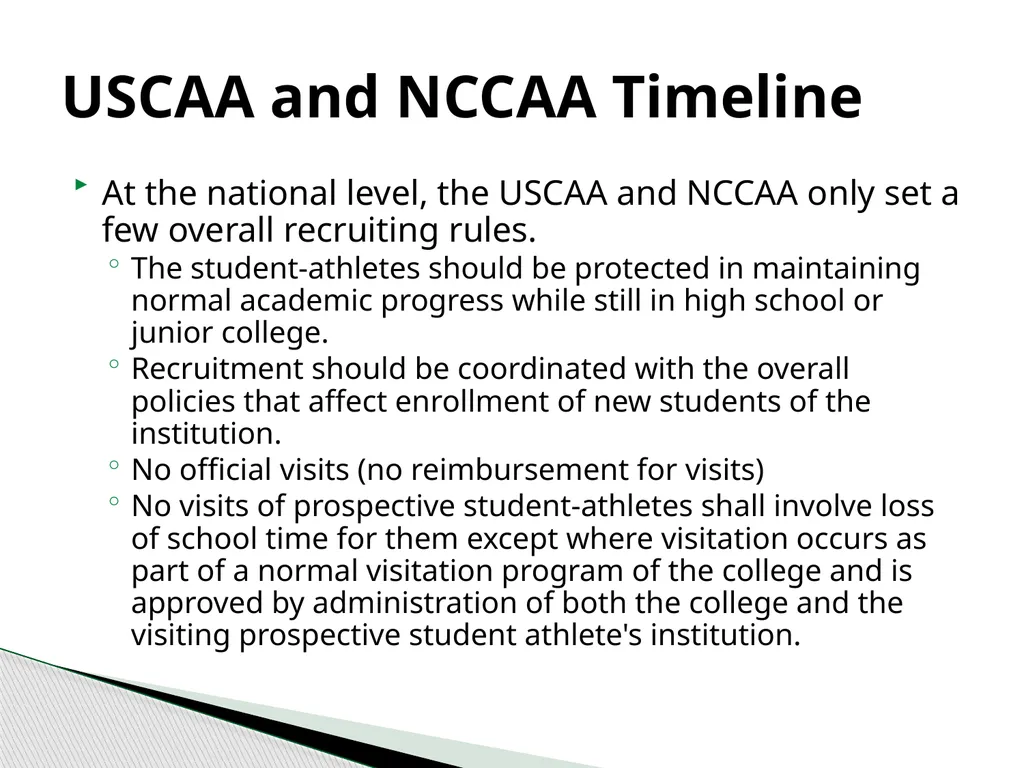 Recruiting 101 Rules and Calendars NCAA National - slide 16 of 27
