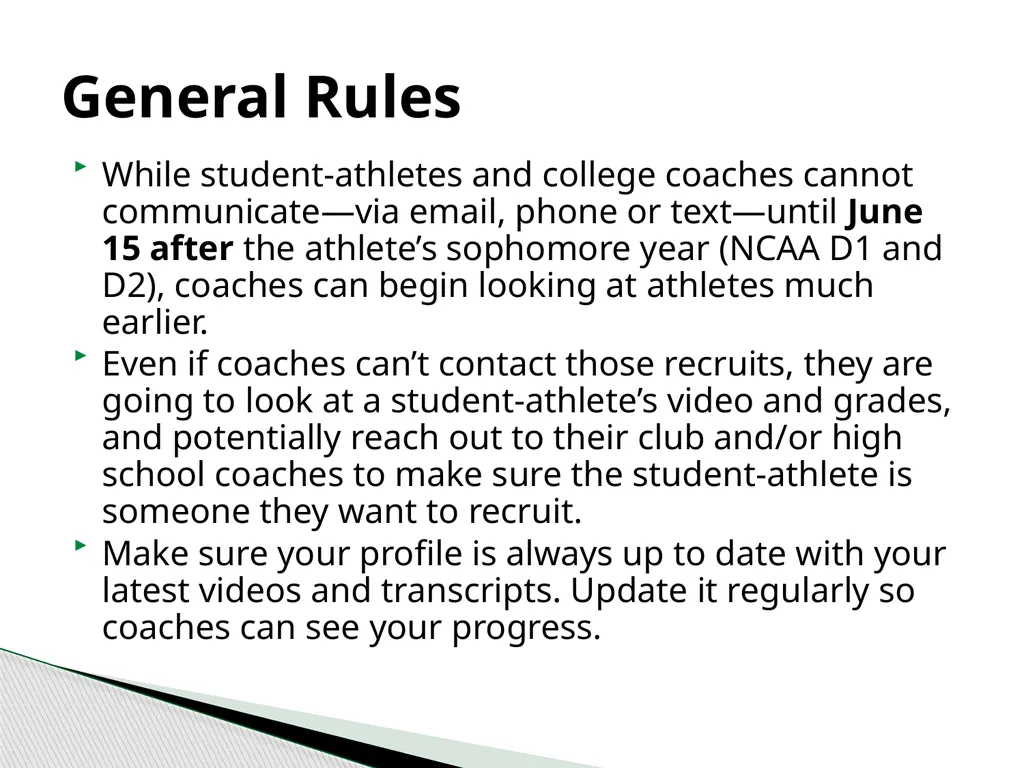 Recruiting 101 Rules and Calendars NCAA National - slide 17 of 27