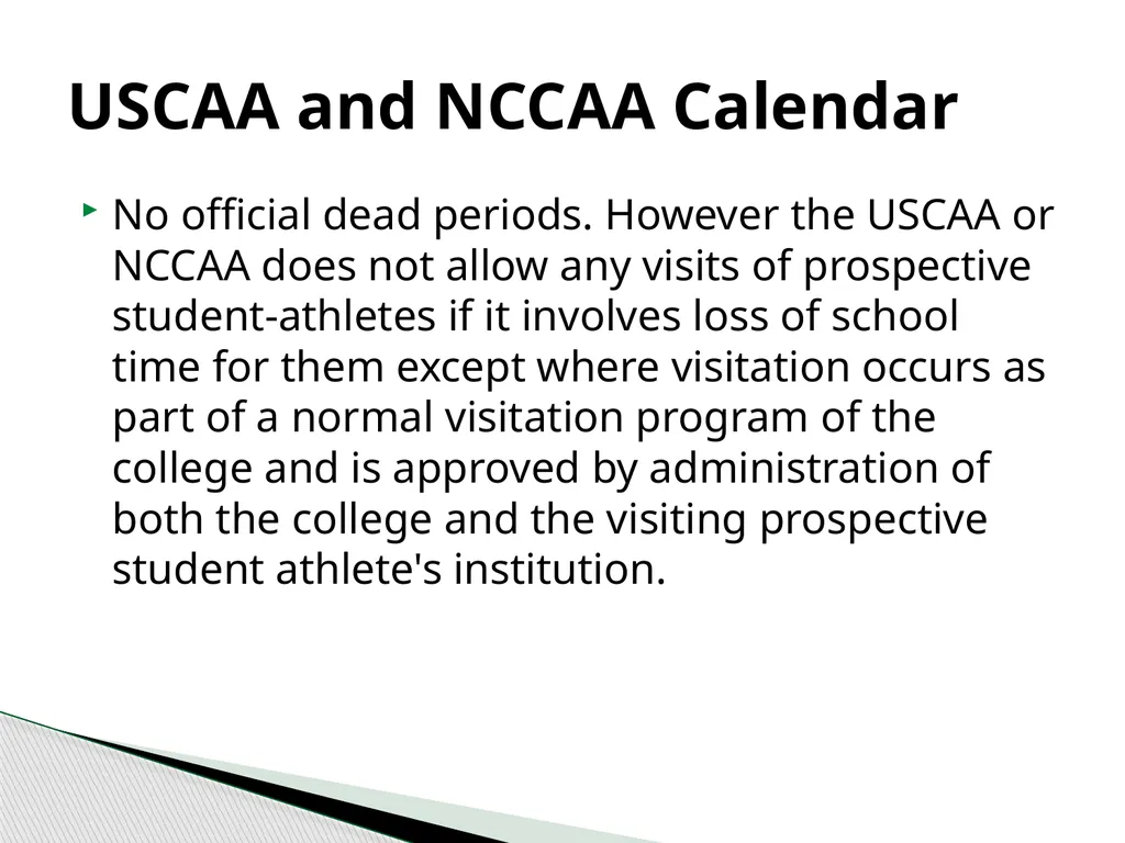 Recruiting 101 Rules and Calendars NCAA National - slide 24 of 27