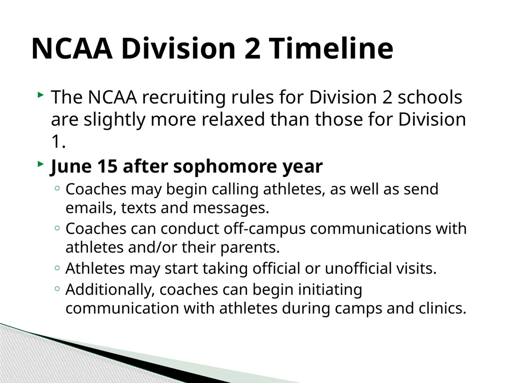 Recruiting 101 Rules and Calendars NCAA National - slide 12 of 27