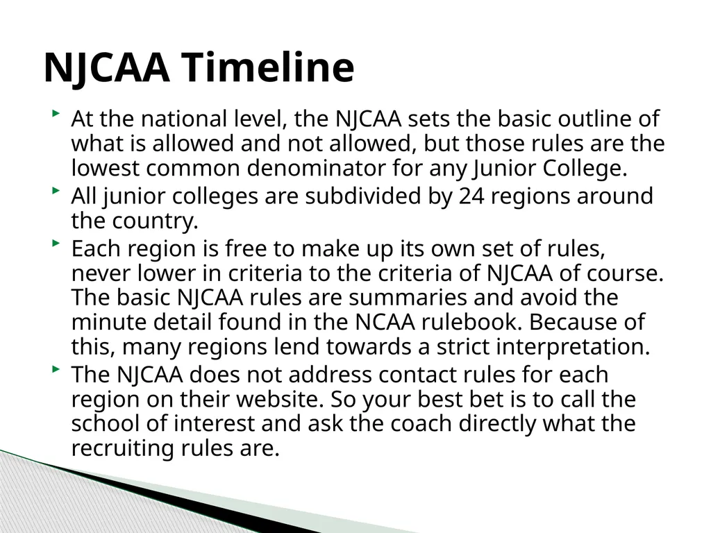 Recruiting 101 Rules and Calendars NCAA National - slide 15 of 27