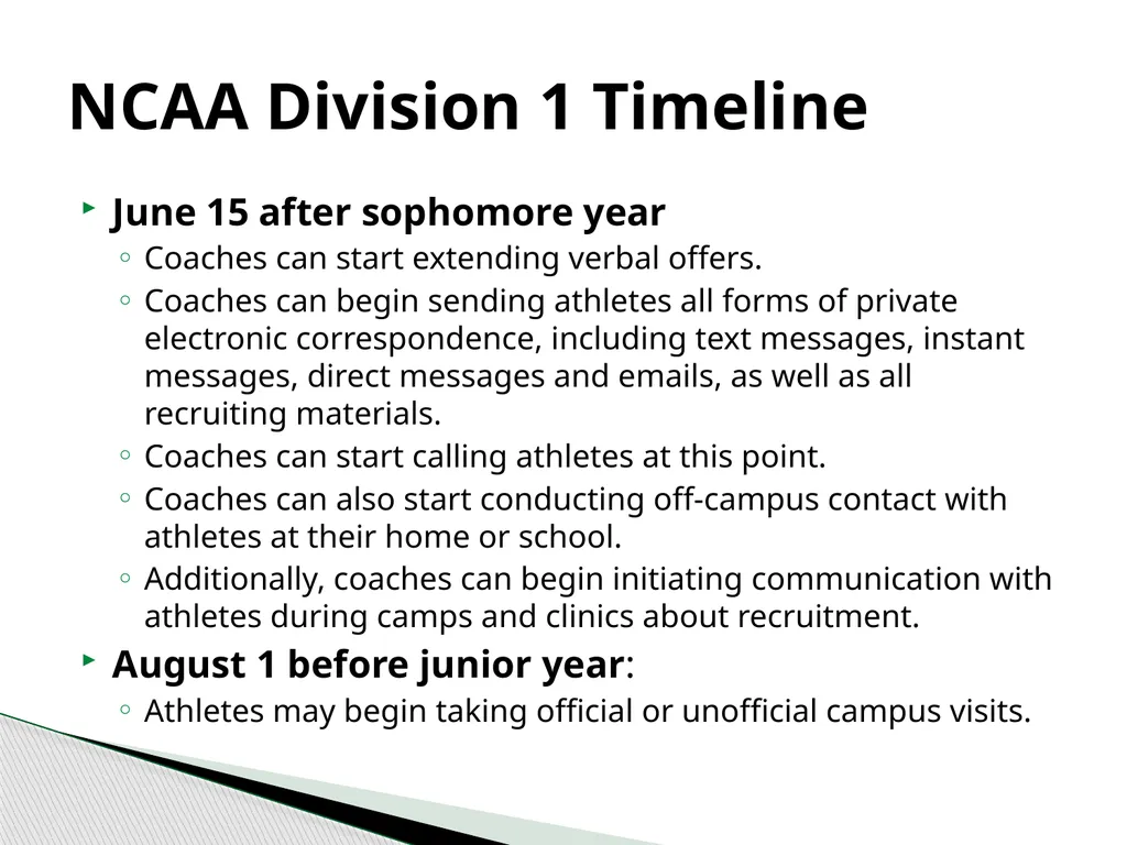 Recruiting 101 Rules and Calendars NCAA National - slide 11 of 27