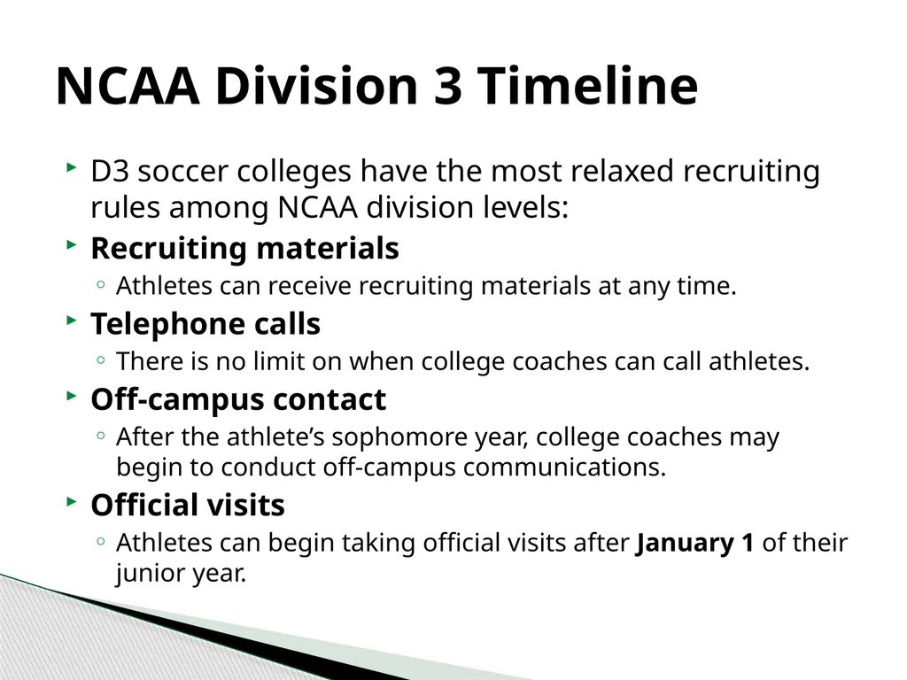 Recruiting 101 Rules and Calendars NCAA National - slide 13 of 27