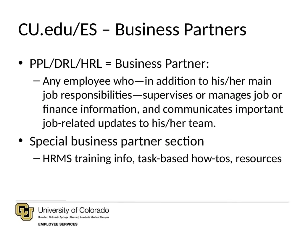 Employee Services / System Business Partner - slide 15 of 18