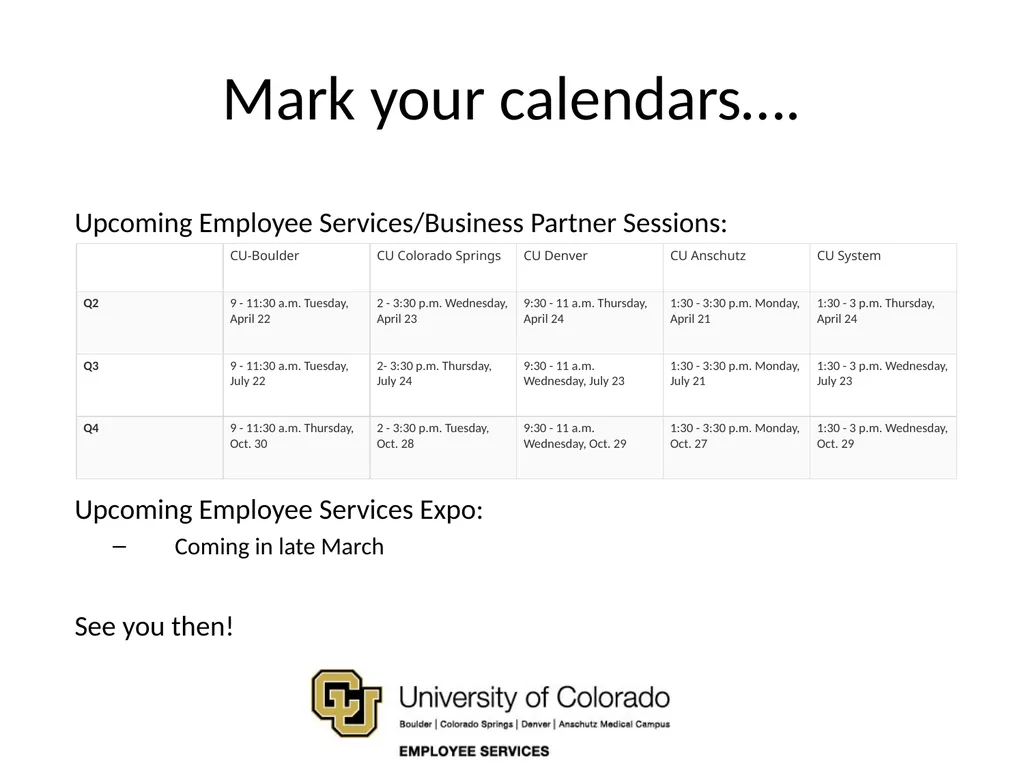 Employee Services / System Business Partner - slide 18 of 18