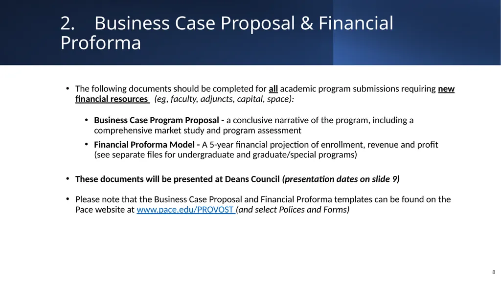 New Program Submissions Instructions and Workflow - slide 8 of 13