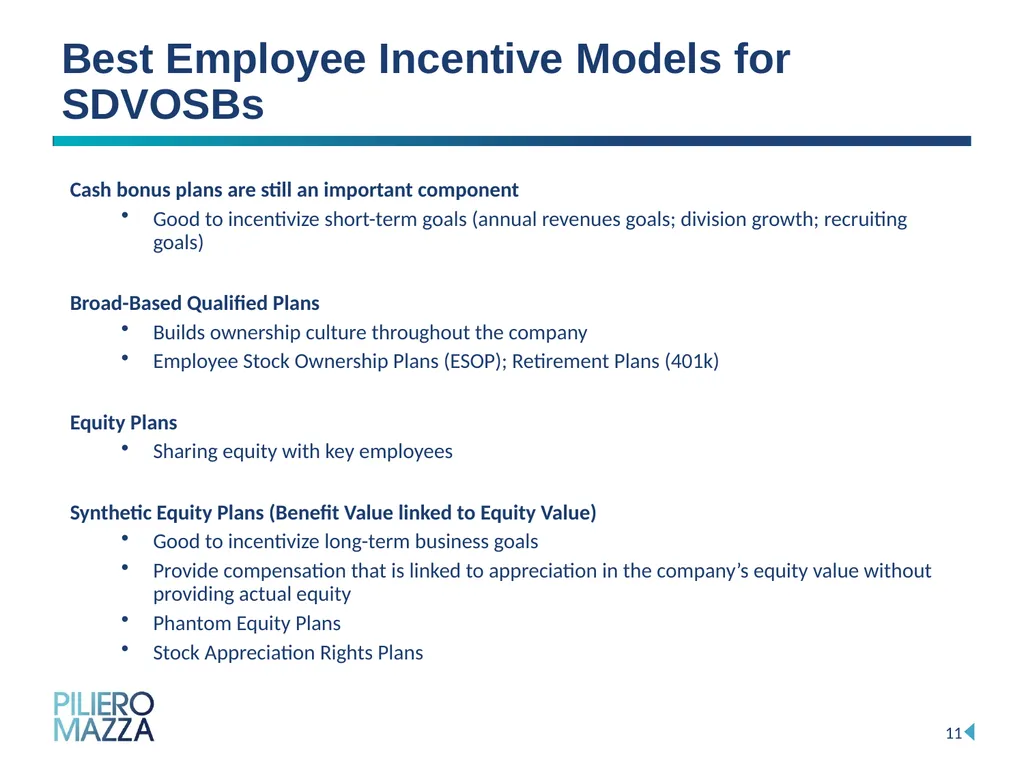 Equity Incentive Programs: Strategies for Employee - slide 11 of 15