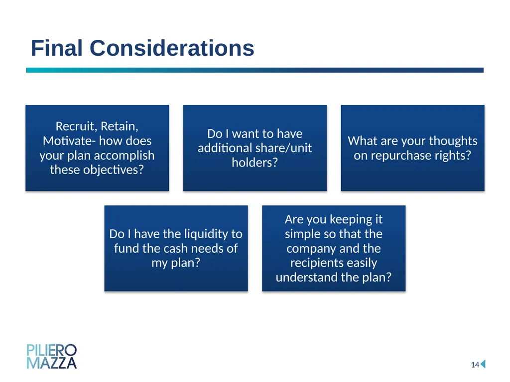 Equity Incentive Programs: Strategies for Employee - slide 14 of 15