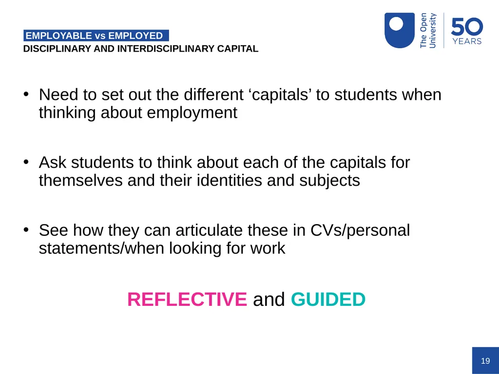 A ‘capitalist’ approach to student employability - slide 19 of 24