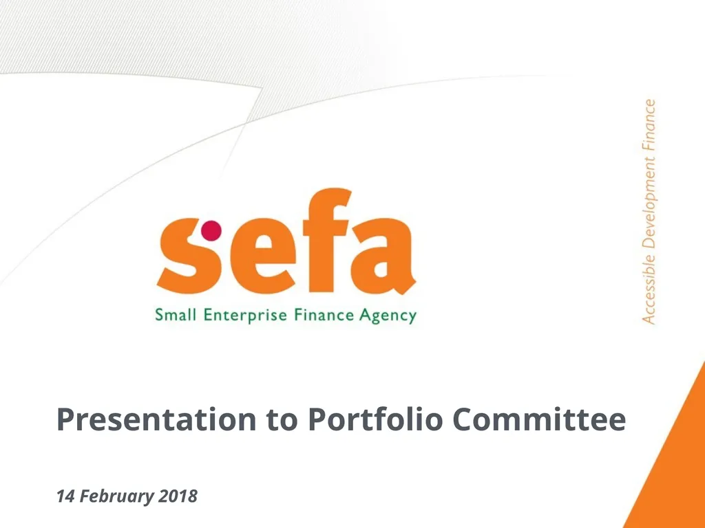 Presentation to Portfolio Committee 14 February