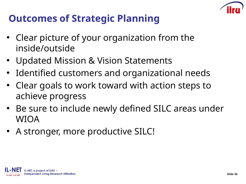 Leading Statewide Strategic Planning October 7, - slide 30 of 35