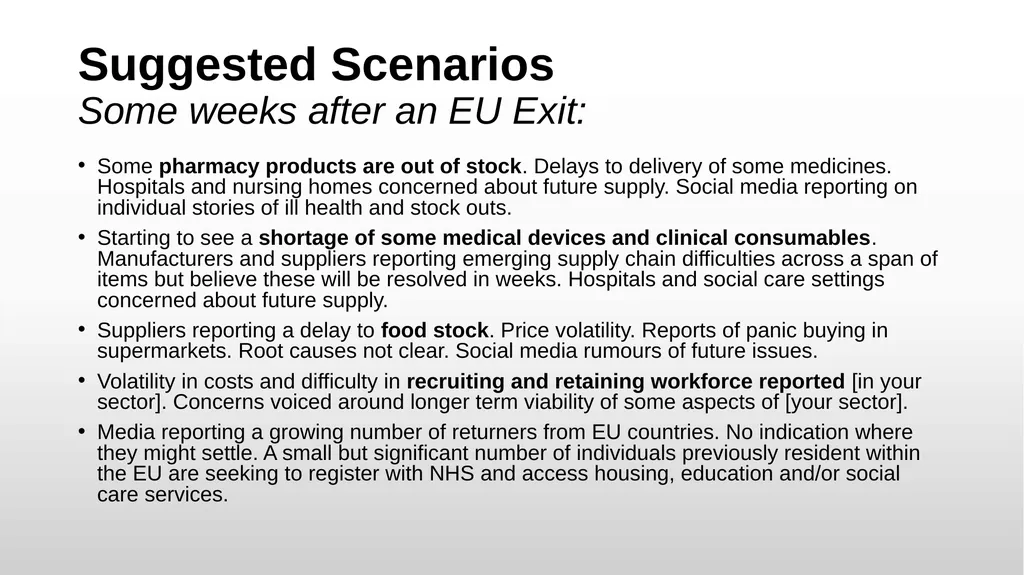 EU EXIT BUSINESS CONTINUITY WORKSHOP TOOLKIT FOR - slide 16 of 19