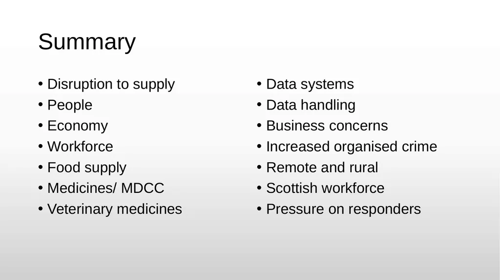 EU EXIT BUSINESS CONTINUITY WORKSHOP TOOLKIT FOR - slide 13 of 19